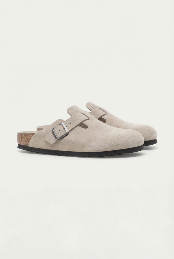 Mayfair Calfsuede Clog Beige
