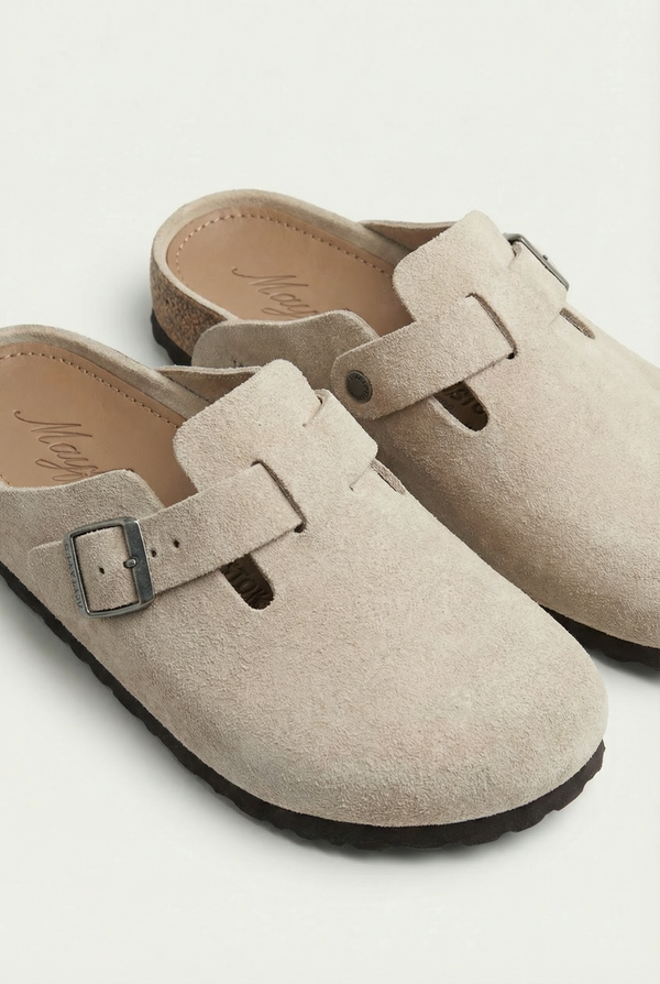 Mayfair Calfsuede Clog Beige