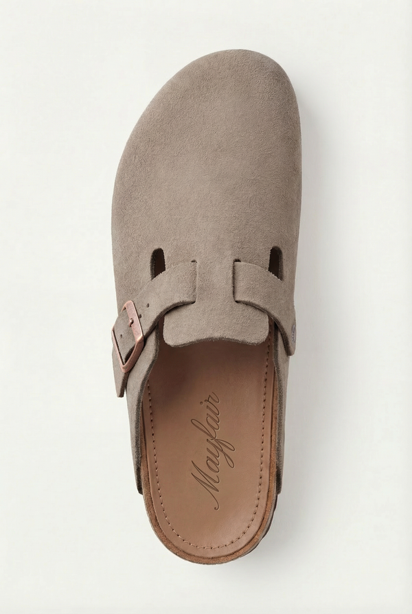 Mayfair Calfsuede Clog taupe