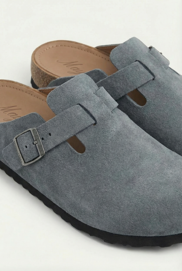 Mayfair Calfsuede Clog Stone Gray