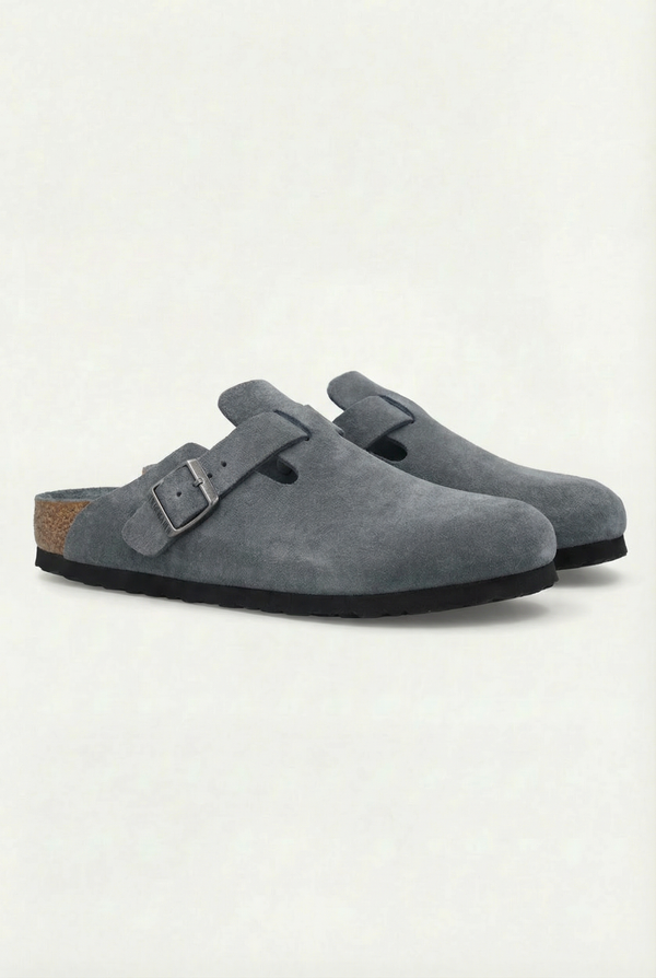 Mayfair Calfsuede Clog Stone Gray