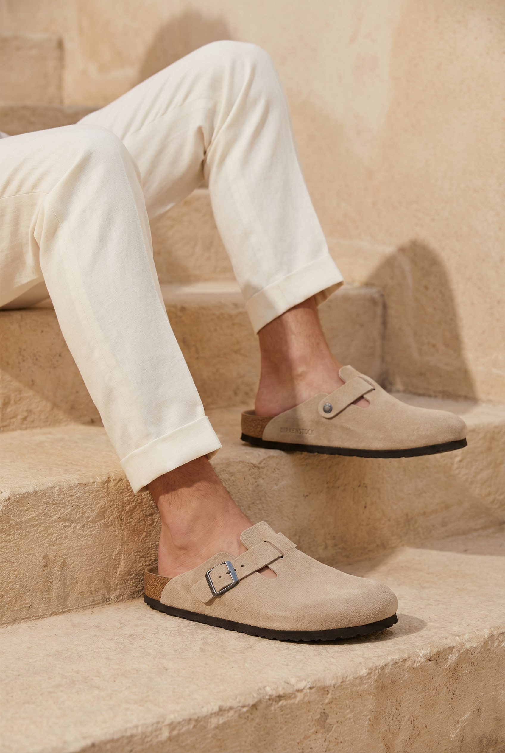 Mayfair Calfsuede Clog Beige