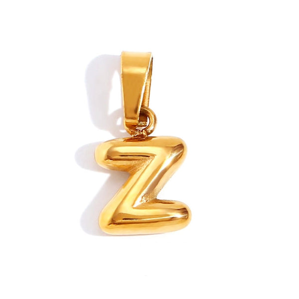 Trendy Bubble Letter Pendant Necklace